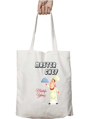 Kişiye Özel Master Chef Günün Menüsü Iki Tarafı Kalıcı Baskılı Yıkanabilir Çanta