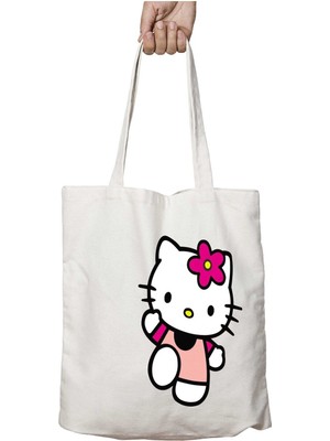Hello Kitty Iki Taraf Kalıcı Yıkanabilir Okul Plaj Omuz Bez Çanta