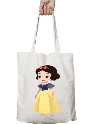 Snow-White-Png-Hd Iki Tarafı Kalıcı Baskılı Yıkanabilir Okul Plaj Omuz Bez Çantası