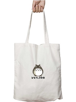 Totoro Anime Iki Tarafı Kalıcı Baskılı Yıkanabilir Çanta