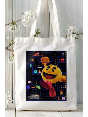 Pacman Oyun Baskılı Omuz Çanta Kişiye Özel Model 5