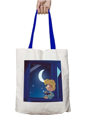 Mavi Kulplu Cedric Pencere Gece Yıkanabilir Omuz Çanta