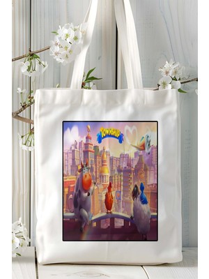 Town Ship Mobil Oyun Baskılı Bez Çanta Omuz Çantası Çift Tafaflı Baskı Kişiye Özel 4