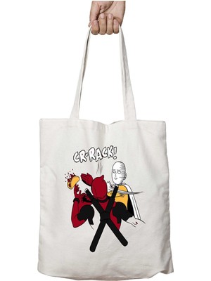 One Punch Man Deadpool Slap Taco Iki Tarafı Kalıcı Baskılı Yıkanabilir Çanta