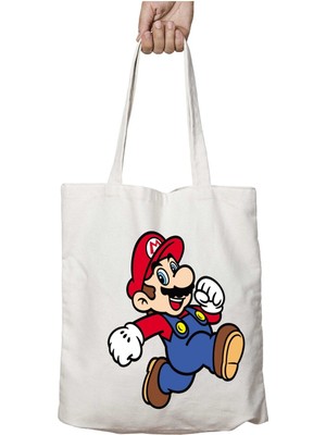 Super Mario Luigi Iki Taraf Kalıcı Yıkanabilir Okul Plaj Omuz Bez Çanta