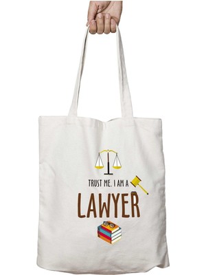 Avukat Lawyer Iki Taraf Kalıcı Yıkanabilir Okul Plaj Omuz Bez Çanta