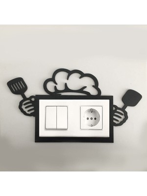 Iki Adet Dekoratif Priz Çerçevesi, Siyah, Şık ve Modern Tasarım