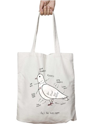 Güvercin Anatomi Iki Taraf Kalıcı Yıkanabilir Okul Plaj Omuz Bez Çanta