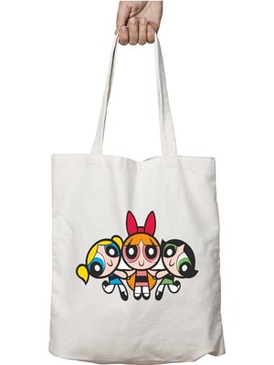 Art Hediye Power Grils S Iki Tarafı Kalıcı Baskılı Yıkanabilir Okul Plaj Omuz Bez Çantası