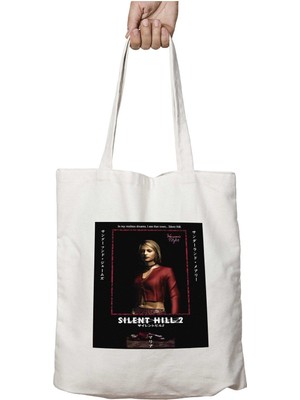 Silent Hill 2 (2) Iki Tarafı Kalıcı Baskılı Yıkanabilir Okul Plaj Omuz Bez Çantası