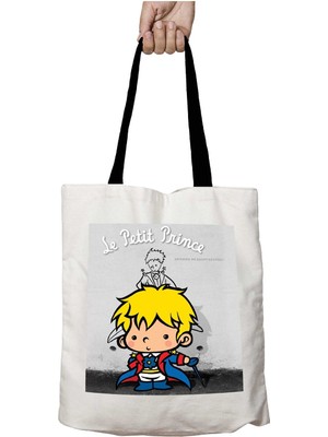 Siyah Kulplu Küçük Prens Le Petit Prince Şovalye Yıkanabilir Okul Omuz Çanta