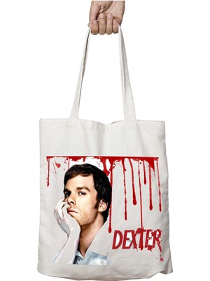 Dexter Yabancı Dizi Iki Tarafı Kalıcı Baskılı Yıkanabilir Okul Plaj Omuz Bez Çantası