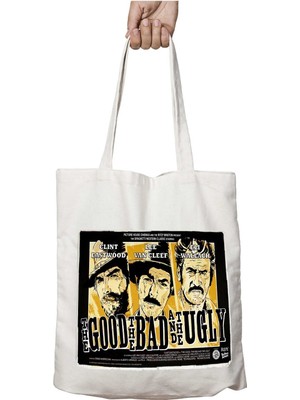 The Good The Bad And The Ugly Iki Tarafı Kalıcı Baskılı Yıkanabilir Okul Plaj Omuz Bez Çantası