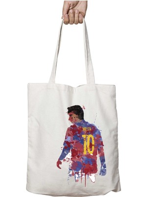 Lionel Messi Forma Iki Taraf Kalıcı Yıkanabilir Okul Plaj Omuz Bez Çanta
