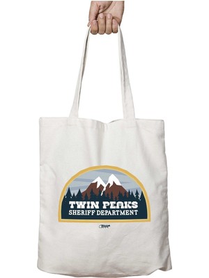 Twin Peaks Sheriff Department Iki Tarafı Kalıcı Baskılı Yıkanabilir Çanta
