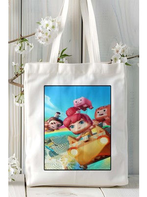 Mini World Mobil Oyun Baskılı Bez Çanta Omuz Çantası Çift Tafaflı Baskı Kişiye Özel 13