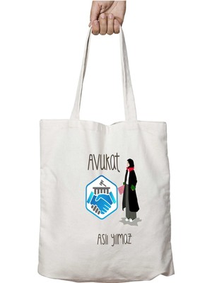 Kişiye Özel Kadın Uzlaşmacı Avukat Iki Tarafı Kalıcı Baskılı Yıkanabilir Okul Plaj Omuz Bez Çantası