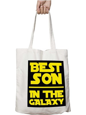 Star Wars Best Son In Galaxy Iki Tarafı Kalıcı Baskılı Yıkanabilir Okul Plaj Omuz Bez Çantası
