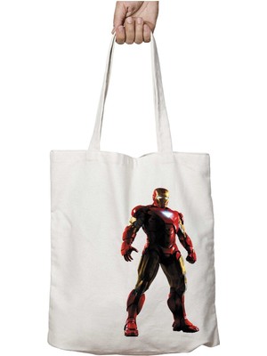 Art Hediye Iron Man Iki Taraf Kalıcı Yıkanabilir Okul Plaj Omuz Bez Çanta