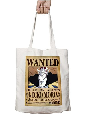 Wanted Gecko Moria Anime Iki Tarafı Kalıcı Baskılı Yıkanabilir Çanta