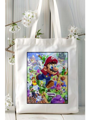 Super Mario Oyun Baskılı Omuz Çanta Kişiye Özel Model 7