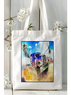 Off The Road Mobil Oyun Baskılı Bez Çanta Omuz Çantası Çift Tafaflı Baskı Kişiye Özel 2