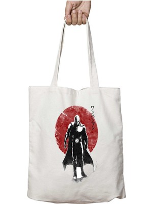 One Punch Hero Iki Tarafı Kalıcı Baskılı Yıkanabilir Okul Plaj Omuz Bez Çantası