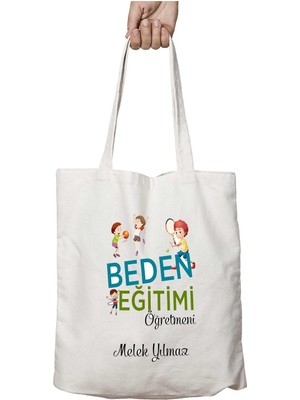 Kişiye Özel Beden Eğitimi Öğretmeni Raket Iki Tarafı Kalıcı Baskılı Yıkanabilir Çanta