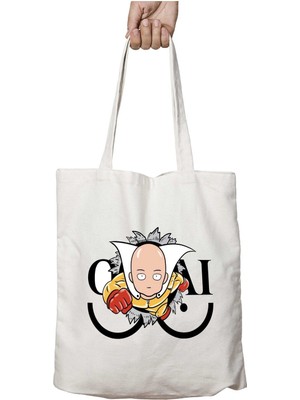 One Punch Man Oppai Crash Iki Tarafı Kalıcı Baskılı Yıkanabilir Okul Plaj Omuz Bez Çantası