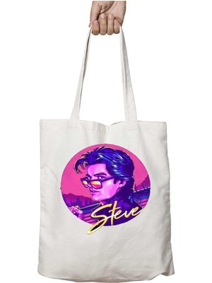 Steve Harrıngton Stranger Things Iki Tarafı Kalıcı Baskılı Yıkanabilir Okul Plaj Omuz Bez Çantası