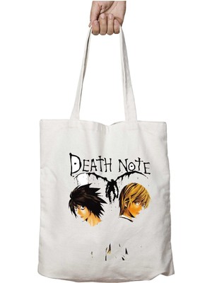 Art Hediye Anime Death Note Face To Face Iki Taraf Kalıcı Yıkanabilir Okul Plaj Omuz Bez Çanta