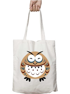 Owl  Baykuş Tombul Iki Tarafı Kalıcı Baskılı Yıkanabilir Çanta