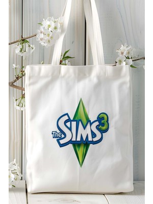 Sims Oyun Baskılı Bez Çanta Omuz Çantası Model 2
