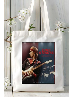 Dire Straits Baskılı Bez Çanta Omuz Çantası Kişiye Özel Desen 1