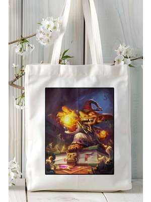 Hearthstone Oyun Baskılı Bez Çanta Omuz Çantası Kişiye Özel Model 19