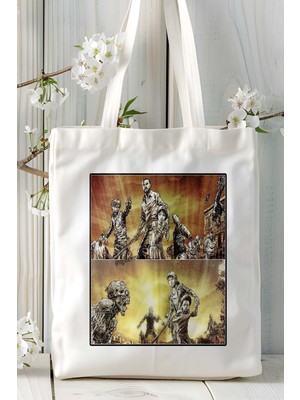 The Walking Dead Oyun Baskılı Bez Çanta Omuz Çantası Kişiye Özel Model 4