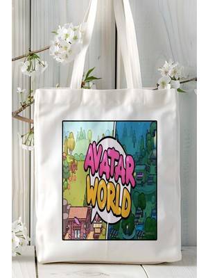 Avatar World Mobil Oyun Baskılı Bez Çanta Omuz Çantası Çift Tafaflı Baskı Kişiye Özel 1