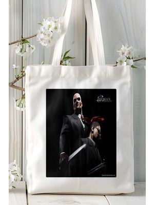 Hitman Oyun Baskılı Bez Çanta Omuz Çantası Kişiye Özel Model 5
