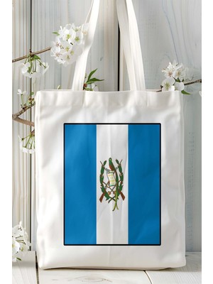 Guatemala Bayrak Baskılı Bez Çanta Omuz Çantası Kişiye Özel Model