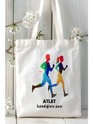 Atlet Baskılı Bez Omuz Çantası Kişiye Özel Model 13