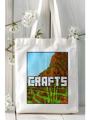 Craftsman Mobil Oyun Baskılı Omuz Çanta Çift Tafaflı Baskı Kişiye Özel 3