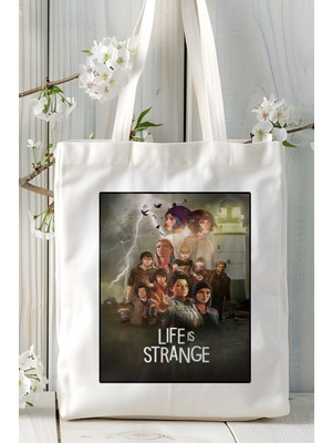 Life Is Strange Mobil Oyun Baskılı Bez Çanta Omuz Çantası Çift Tafaflı Baskı Kişiye Özel 4