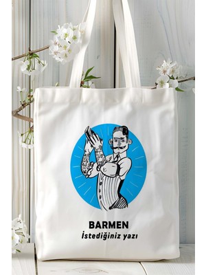 Barmen Baskılı Bez Omuz Çantası Kişiye Özel Model 11