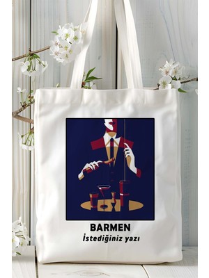 Barmen Baskılı Bez Omuz Çantası Kişiye Özel Model 4