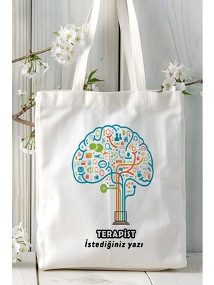 Terapist Baskılı Bez Omuz Çantası Kişiye Özel Model 2
