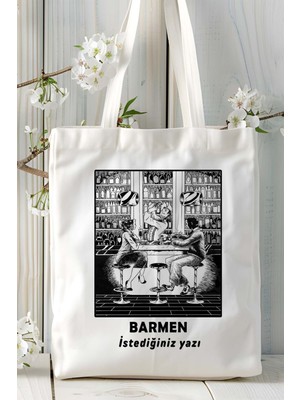 Barmen Baskılı Bez Omuz Çantası Kişiye Özel Model 6
