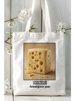 Peynirci Baskılı Bez Omuz Çantası Kişiye Özel Model 10