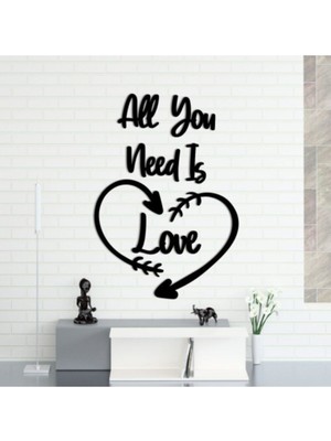 Siyah Lazer Kesim Sevgi Temalı Duvar Dekoru, Şık ve Modern Tasarım