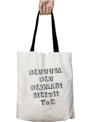 Siyah Kulplu Oluuusa Olu Olmaadi Sikinti Yok Yıkanabilir Okul Omuz Çanta