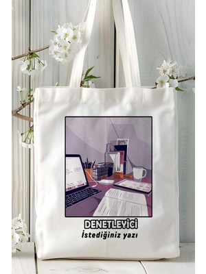 Denetleyici Baskılı Bez Omuz Çantası Kişiye Özel Model 5